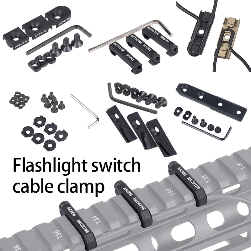 

Тактический кабель выключателя света Серия зажимов Пикатинни Кабельная система управления машиной MLOK WireGuide M300M600 Фиксированный зажим PEQ