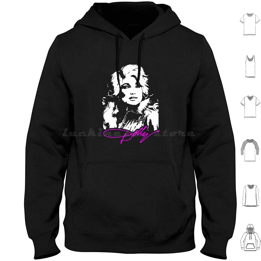 

Dolly Parton Hoodie cotton Long Sleeve Country Retro Signature Dollyparton Music Vintage Dolly Parton Parton Dolly