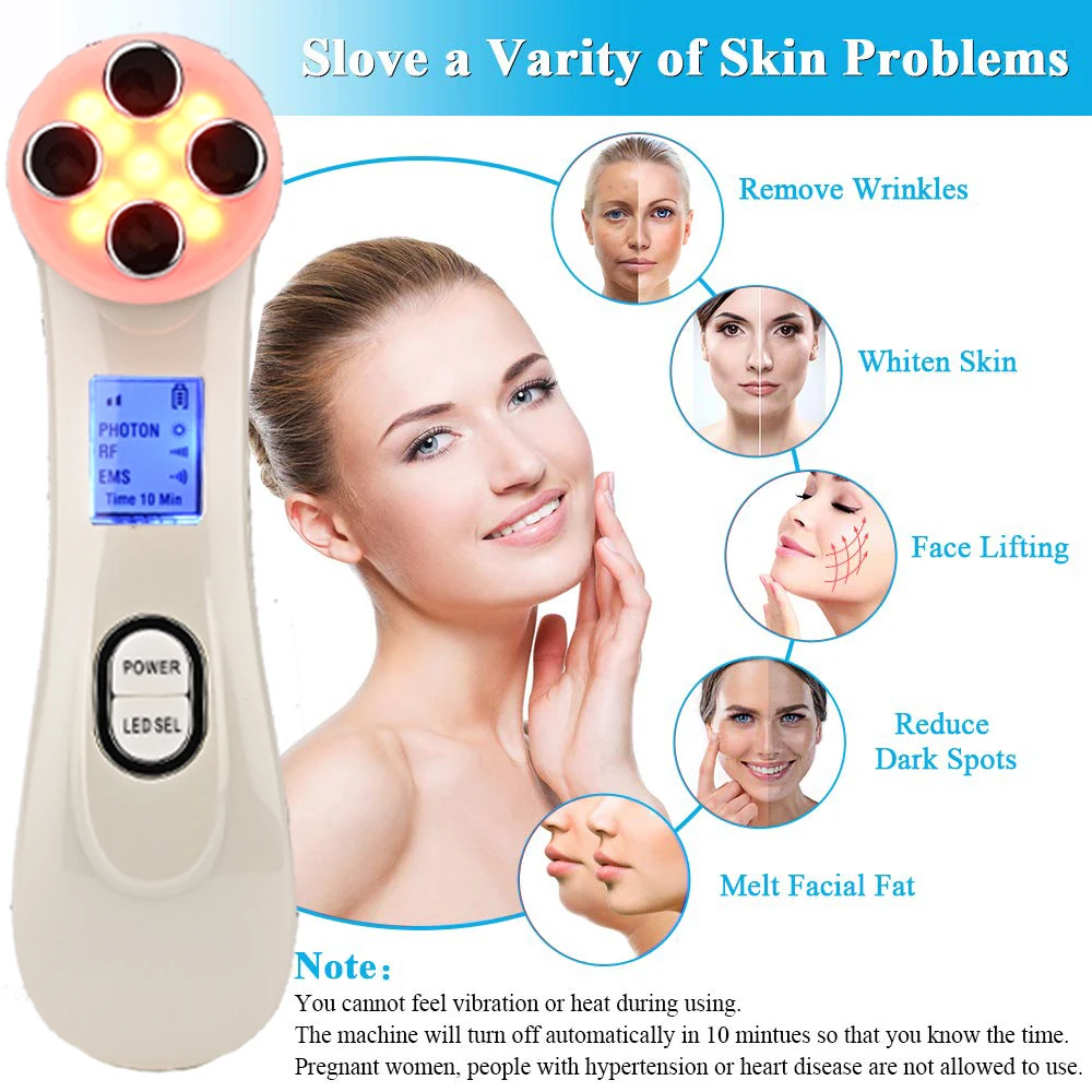 

Electroporation Radiofrequency Facial Mesotherapy LED Photon Facial Lifting & Firming Wrinkle Reducing Skin Care Beauty Meter Ve