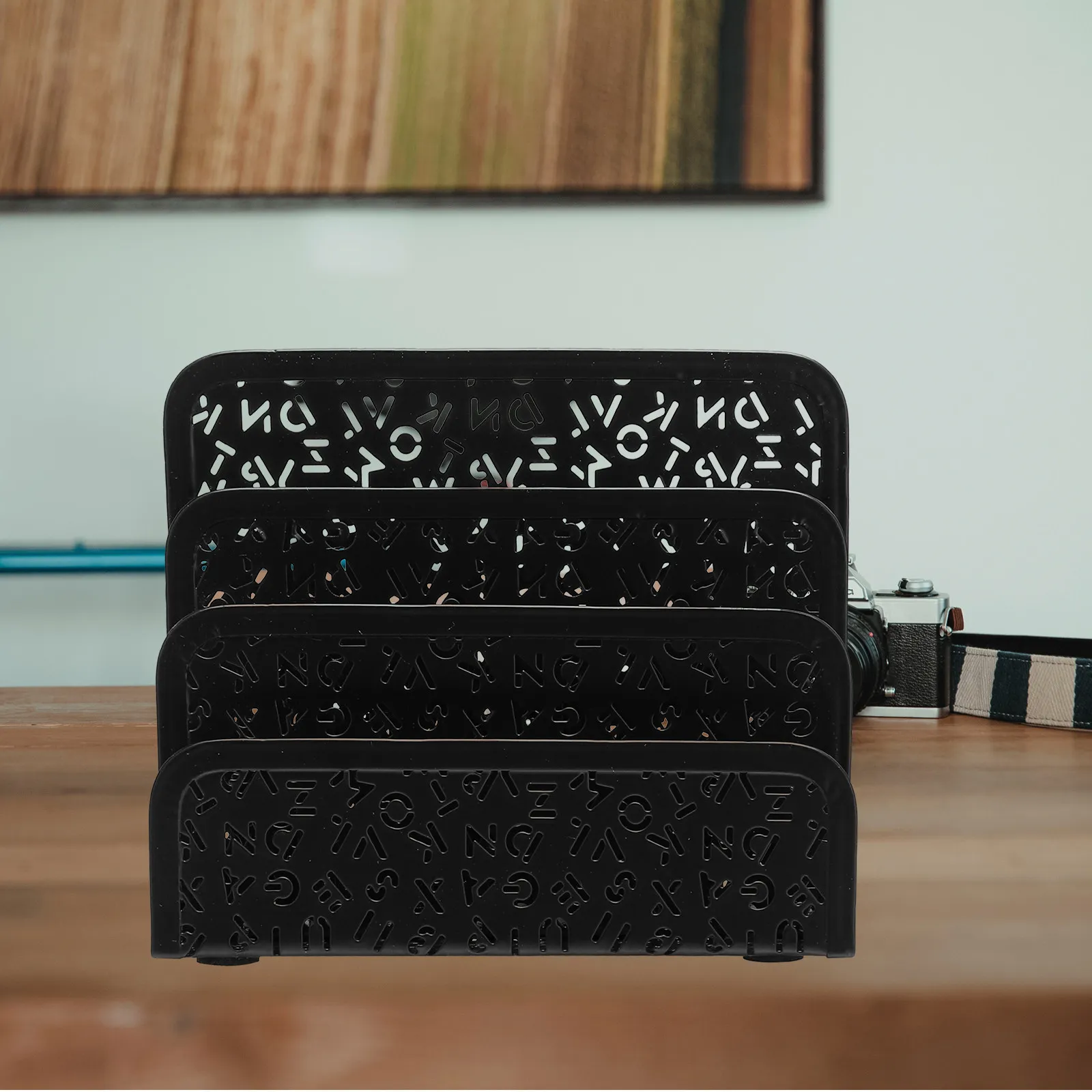 

1Pcs Desktop File Organizer Iron Envelope Rack Anti-Corrosive Electroplated Finish for Office Waiting Room Home Use