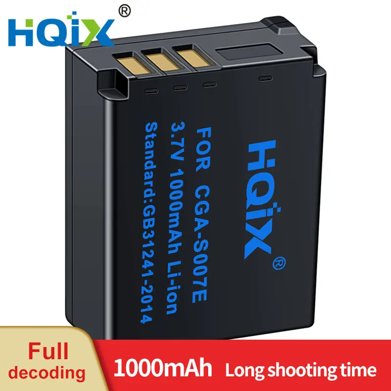 

HQIX for Panasoinc DMC-TZ1 TZ2 TZ3 TZ4 TZ5 TZ11 TZ15 TZ50 Camera CGA-S007E Charger Battery