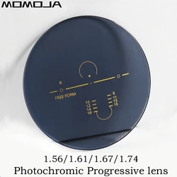 MOMOJA 1.56/1.61/1.67/1.74 HD Anti-UV Anti-scratch Anti-reflection HMC Photochromic Progressive Multi-focus Optical Lens 1 Pair