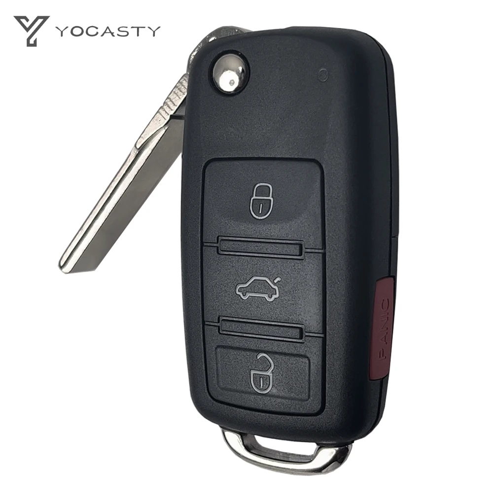 YOCASTY 4 Buttons 433 315 MHz With PCF7945A ID46 Chip Remote Flip Smart Car Key For 2002-2010 VOLKSWAGEN VW Touareg KR55WK45032