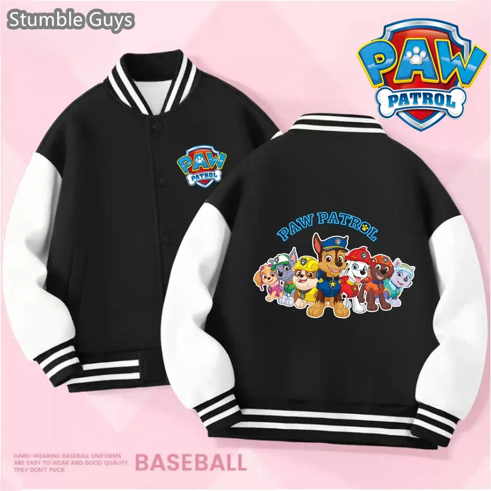 باو باترول الأطفال سترة الطباعة زي بيسبول لطيف الكرتون جولة الرقبة Kawaii طفل معطف رياضي الخريف الشتاء الهدايا الدافئة #4