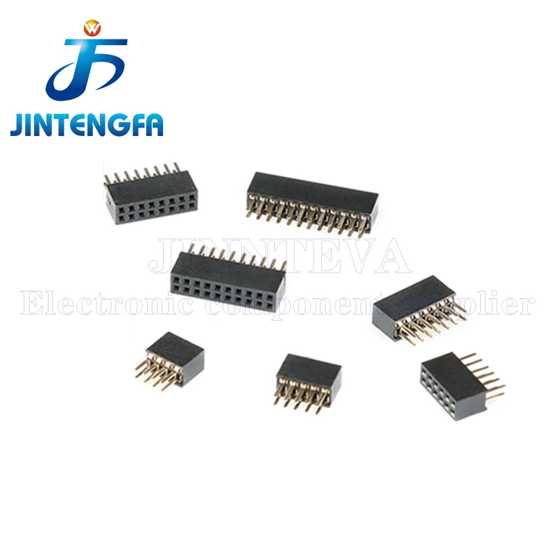 10PCS 1.27mm 2*3P-50P Black Double row Female Header Connector 3P 4P 5P 6P 7P 8P 10P 12P 15P 20P 25P 30P 40P 50P Pin PCB JST