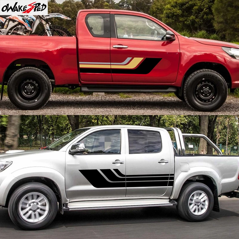 

2Pcs Pickup Side Door Styling Car Stickers PVC Vinyl Decals For Toyota Hilux SR5 SR GR AN10 AN20 AN30 2005 2019 Auto Accessories