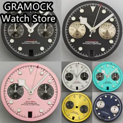 GRAMOCK 30mm VK64 Dial White Black Pink Sky Blue Dark Blue Gold Dial Green Luminous Fit VK64 Quartz Movement 6 O 'clock Date