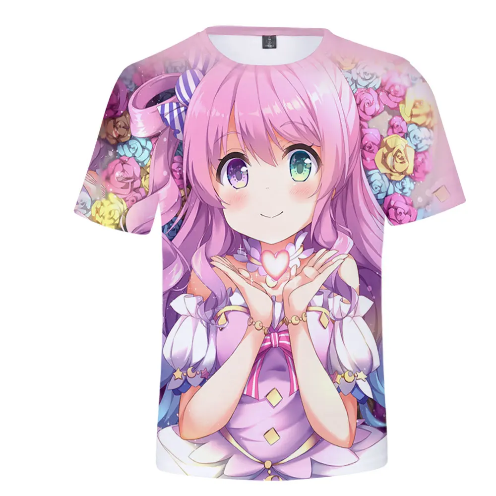 

2026 HOLOLIVE VTuber Himemori Luna 3D Spring Summer Preppy Style Men/Women Street Clothes T-shirt Youthful Kawaii Retro