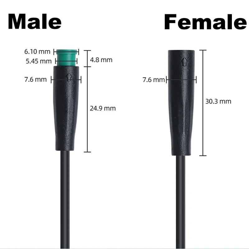 26cm 1m M6 2 3 4 5 Pin core 6mm male female Julet Electric bike Butt Cable Plug Connector Scooter Brake waterproof Signal Sensor