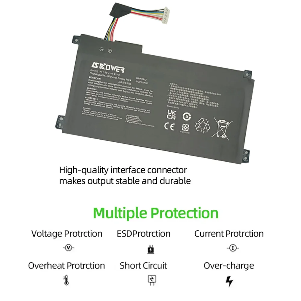 SKOWER B31N1912 بطارية الكمبيوتر المحمول ل Asus VivoBook 14 E410MA L410MA E410KA-EK139TS E510KA F414MA L510MA R522MA E510MA C31N1912