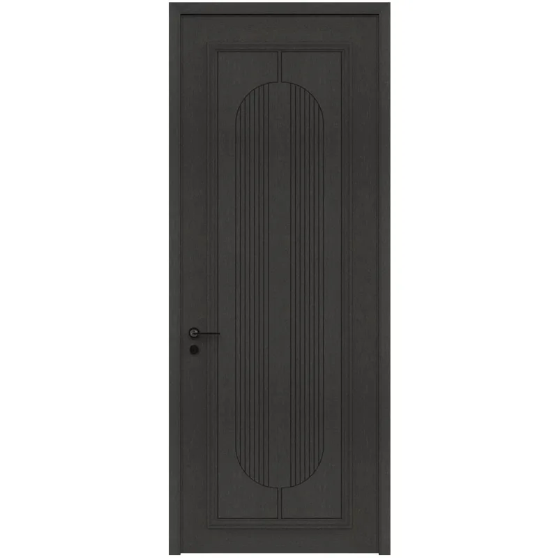 

French ebony painted leather door, Chinese black walnut bedroom door swing door