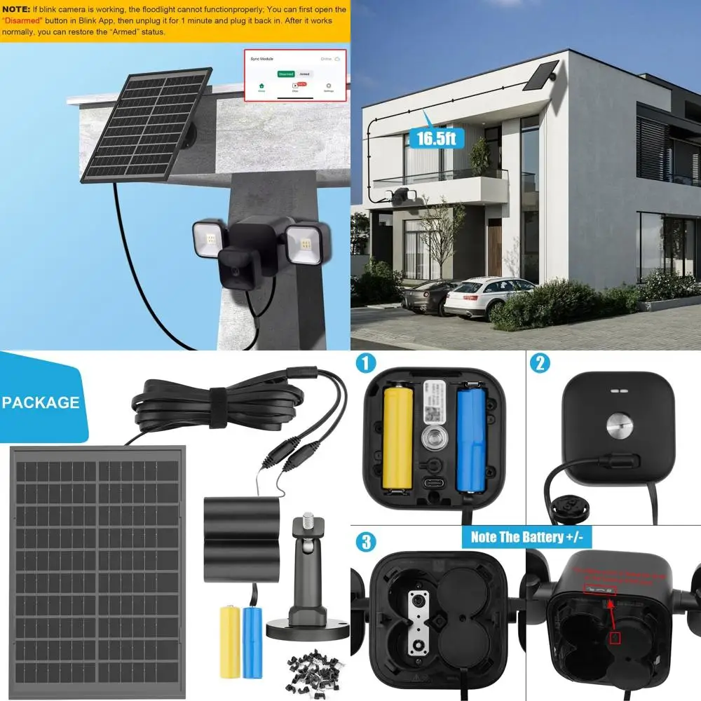 

10W Solar Panel for Outdoor Security Camera, Weatherproof, Continuous Power (Light & Cam Not Included)
