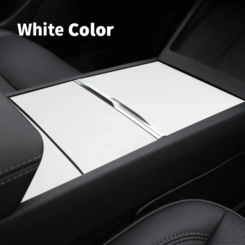 For Tesla 2025 Model 3 Y YL Center Console Panel Grain Film Central Control Car dashboard cover sticker Mute white view 2