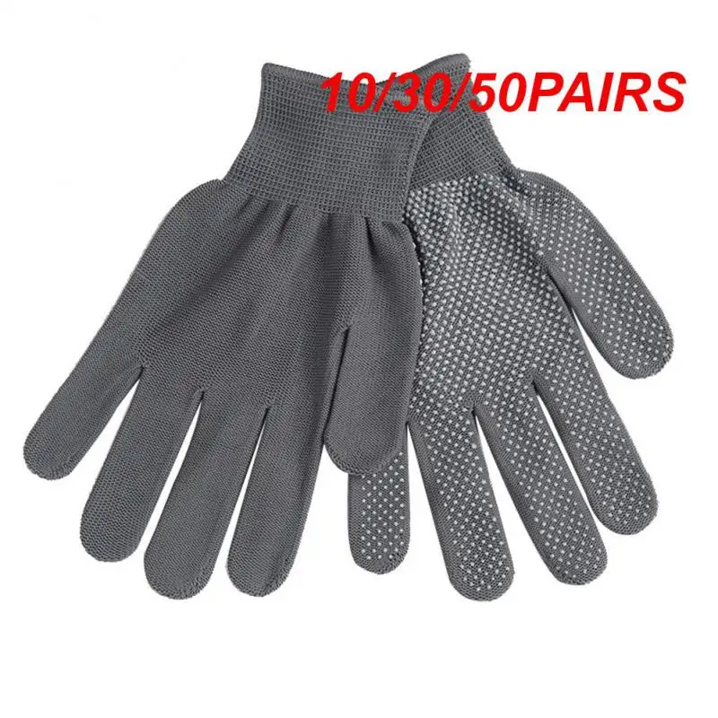 10/30/50PAIRS Work Gloves Average Code High Elastic Firm Gloves Non Slip Gloves Hickening Wide Range Uses Carry Gloves Nylon