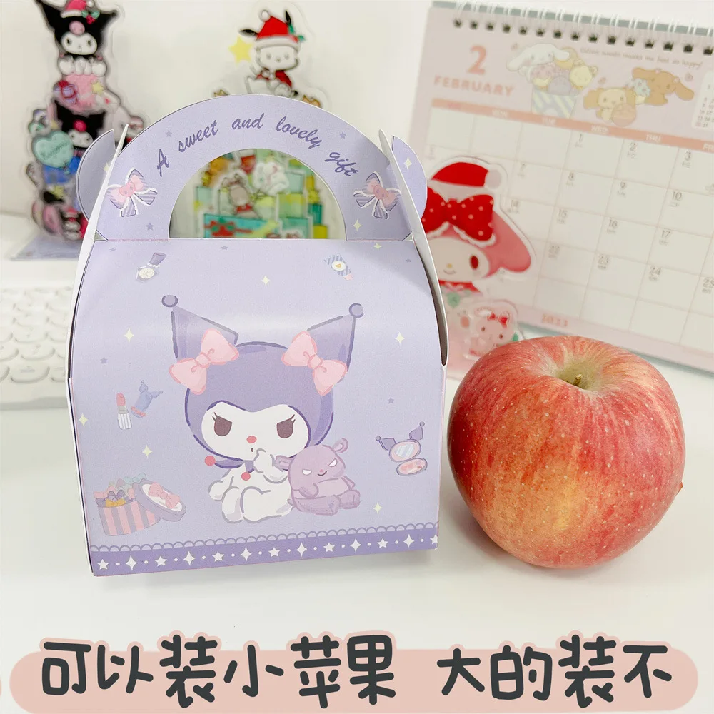 10Pcs Cute Sanrio Kuromi My Melody Cinnamoroll Cartoon Birthday Gift Packing Bag Anime Pochacco Gift Box Xmas Candy Paper Bag