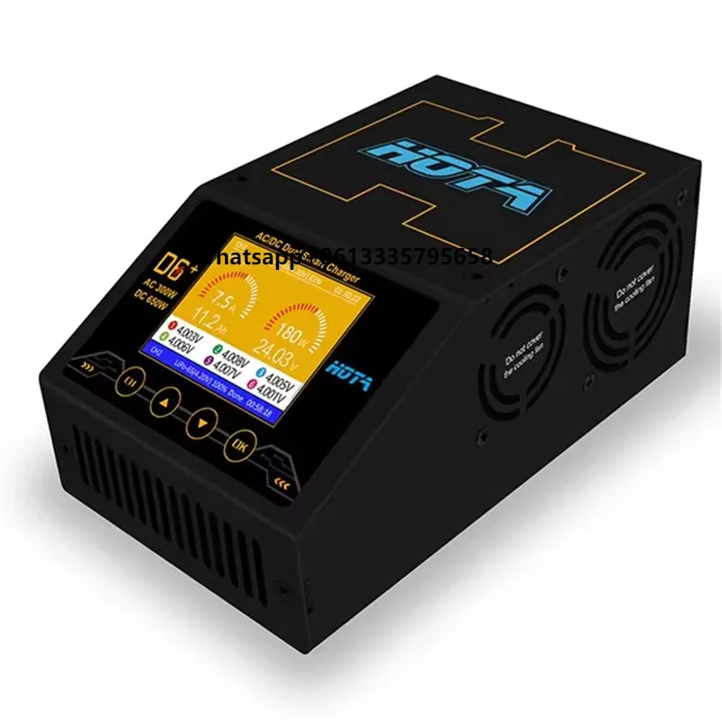 

New Arrival HOTA D6 Pro Dual AC 200W DC 650W 15A Balance Charger Discharger With Wireless Charging for RC Lipo Life Lilon NiCd