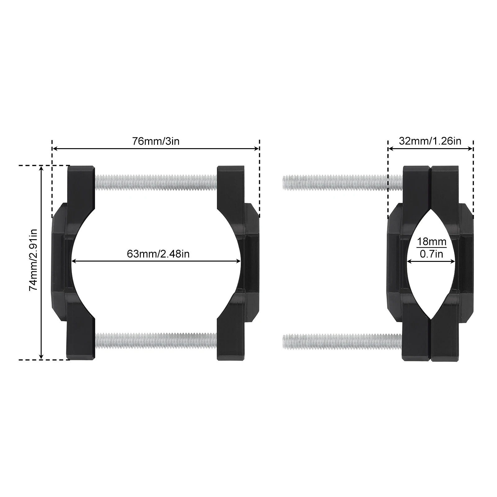 1pcs 17-54mm Motorcycle Headlight Bracket Scooter Bicycle Spotlight Auxiliary Clamp Mount Clip Light Phone GPS Handlebar Holder