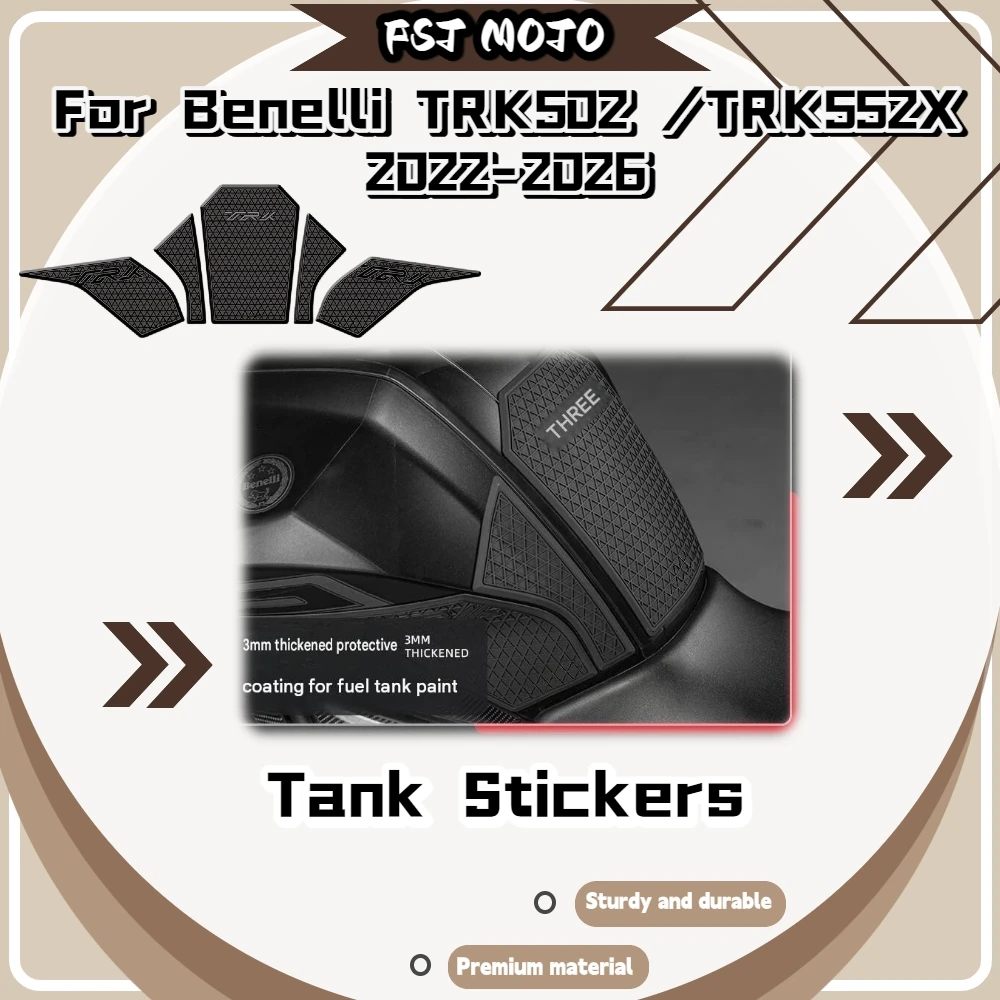 For Benelli TRK552/X502 2022‑2026 Rubber Tank Protective Decals Waterproof Wear‑Proof Body Guard Stickers Mod Accessories