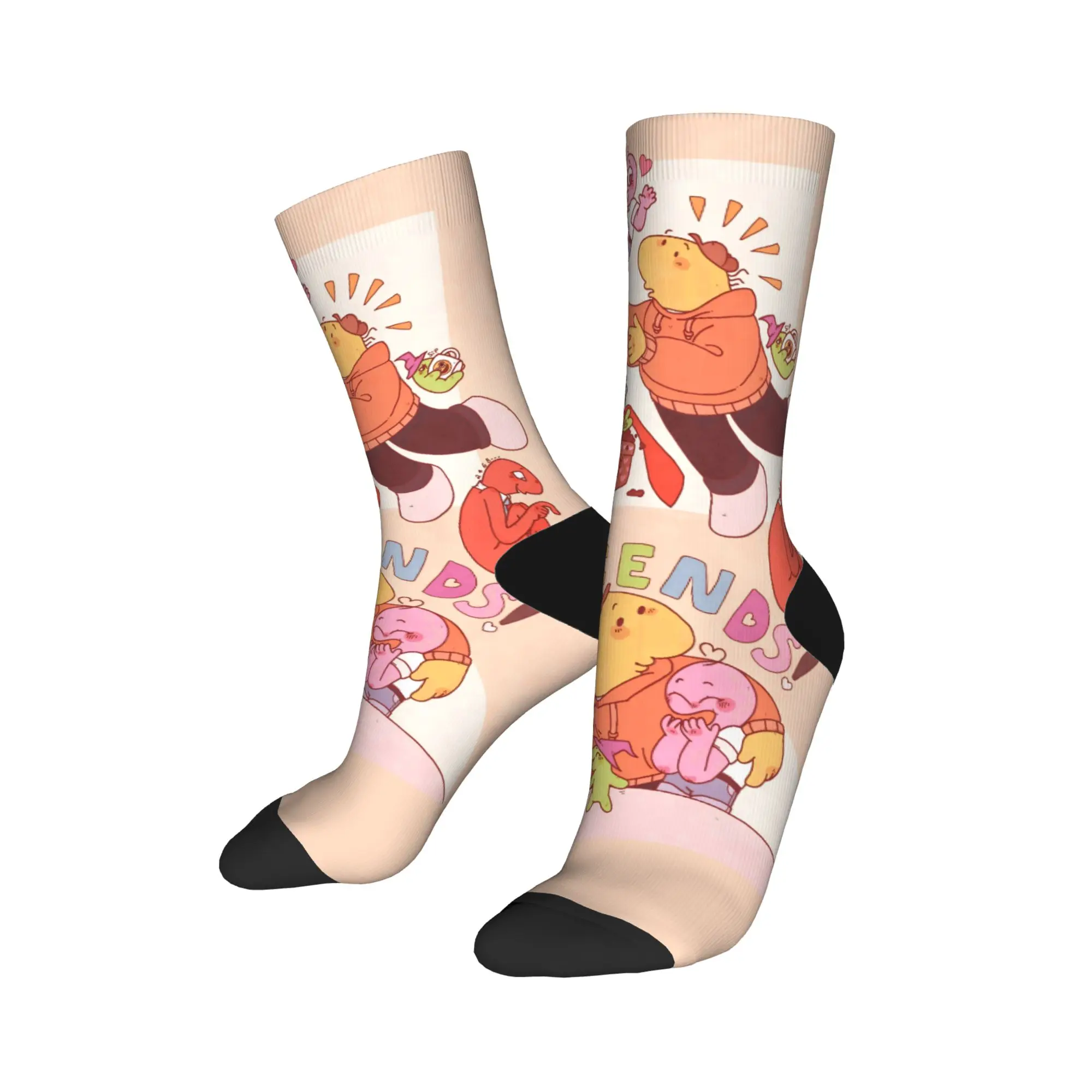 Cartoon S-Smiling Friends Socks  Trendy Stockings Couple Quality Cycling Socks Winter Pattern Non-Slip Socks