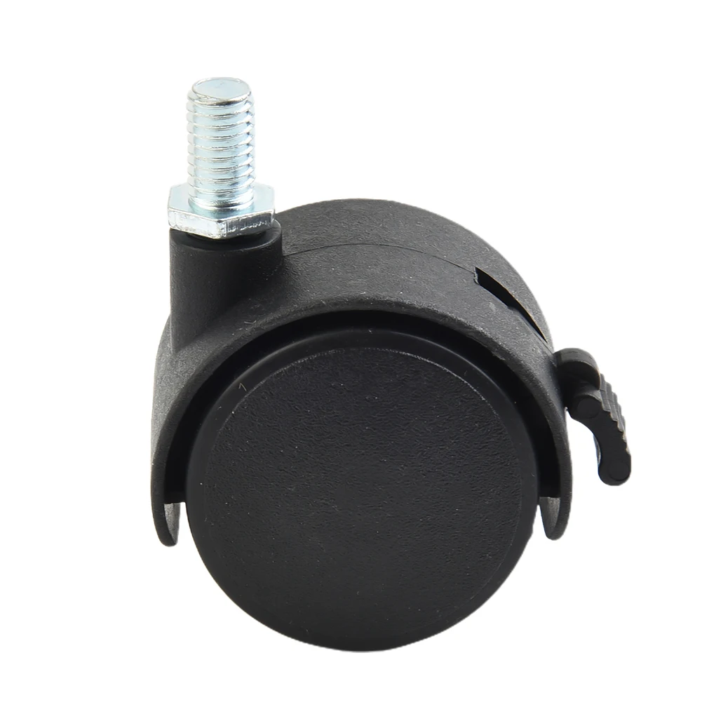 Swivel Roller Plastic Caster Wheel with M8 Threaded Rod for Double Wheel 360 Degree Rotation Use in Office Chairs and Furniture