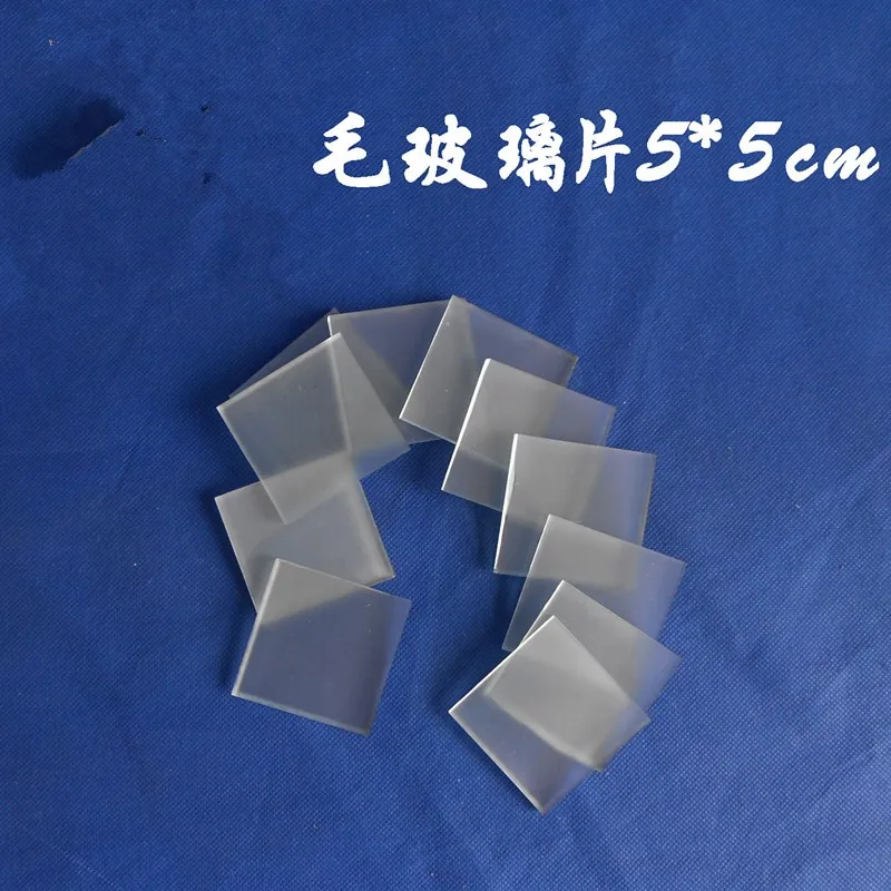 5pcs frosted glass sheet 5*5cm gas cylinder Frosted sealing glass sheet Glassware Teaching equipment