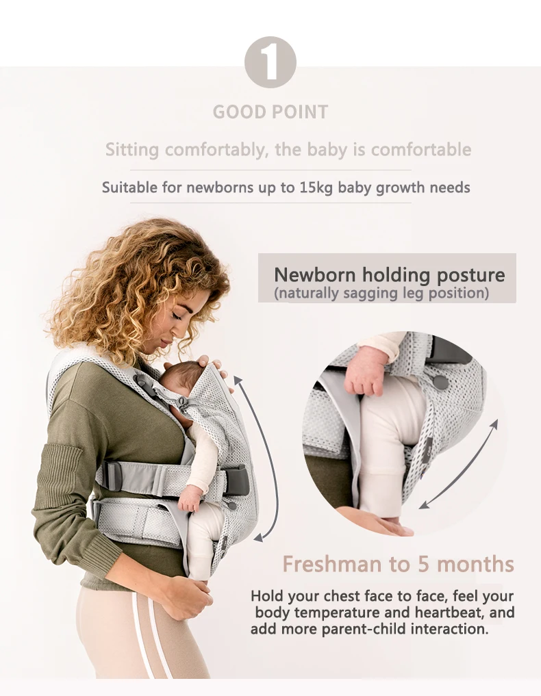 Ergonômico canguru portador de bebê para o bebê, Sling Back, frente enfrentando mochila, saco recém-nascido, envoltório do bebê, 0-36 meses