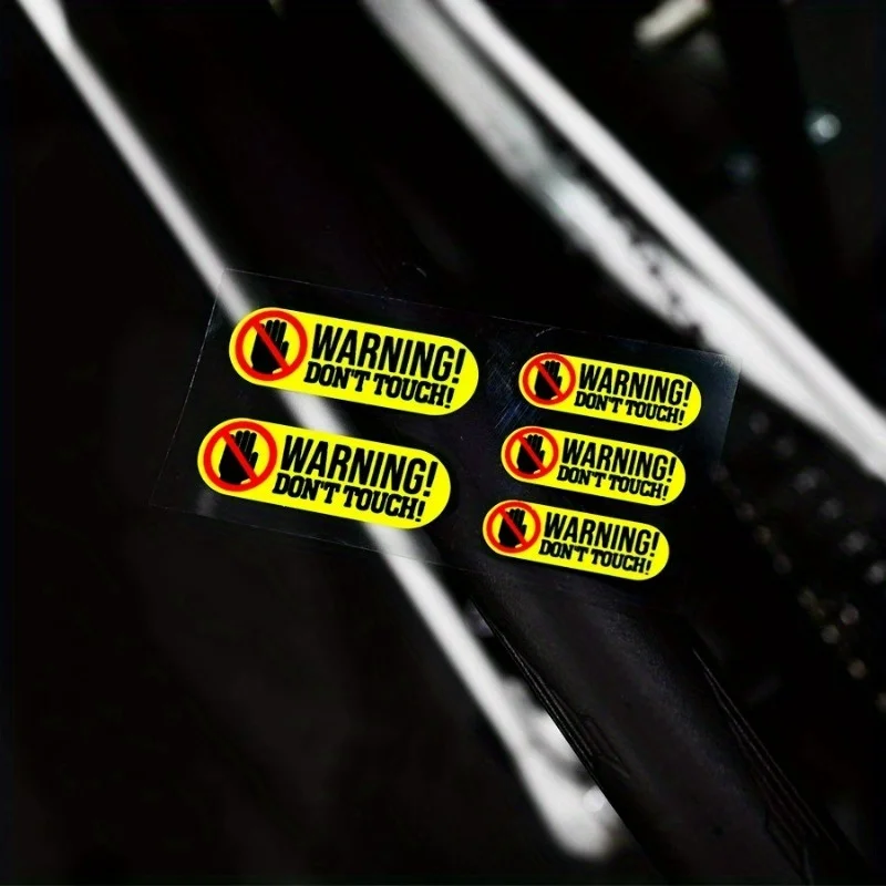 

5PCS Set Multi Color WARNING Don't Touch Stickers Waterproof Vinyl Decals For Car Motorcycle Bike Decoration