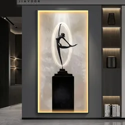 Modern Sculpture Figure Luminous Interior Painting Led Wall Hanging Lamp Aisle Living Room Dining Room Hanging Decoration