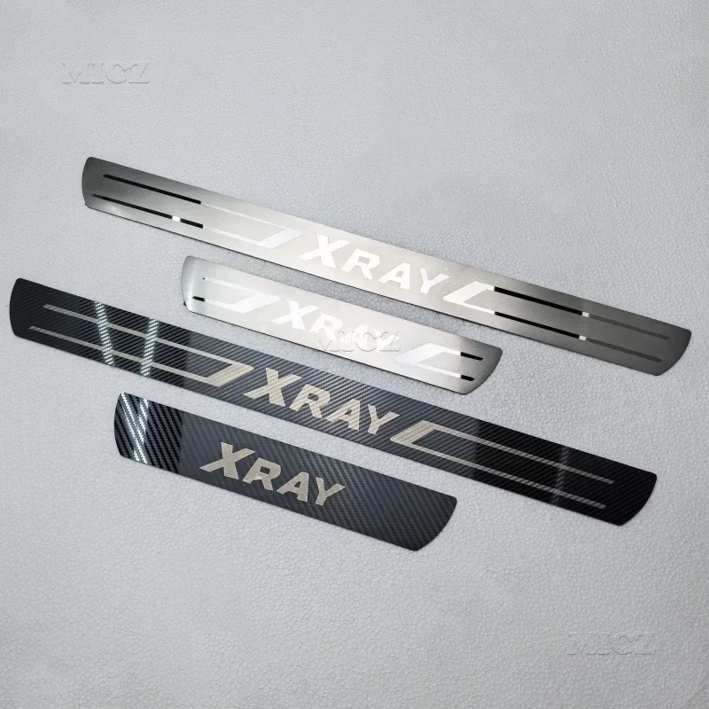 For LADA XRAY Car Door Sill Trim Covers Stainless Steel Door Sills Scuff Plate 2015 - 2019