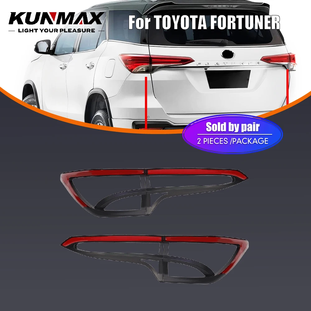 For Toyota Fortuner Led Car Rear Lamps Rear Bumper Reflector Light DRL Lights Stop Lamp Accessories Red Black White Lens 2PCs