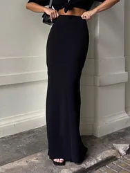 Fashion For Women Black Long Skirts High Waist Slim Seamless Elegant Ladies Gown Casual Summer New Female Maxi Skirts
