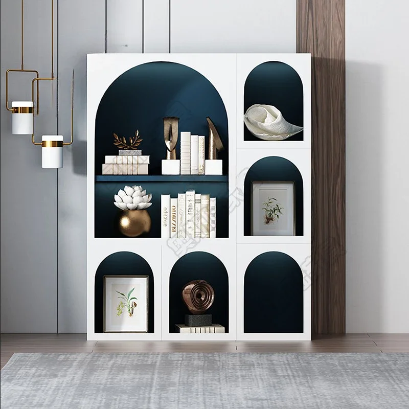 

Curio Cabinet Bookshelf Mediterranean Greek Style Shopping Mall Display Showcase Combination
