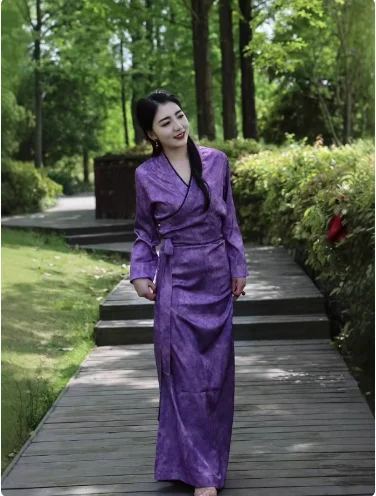 Chińska Letnia Cienka Sukienka Xizang Sukienka Damska Retro Sukienka Bola