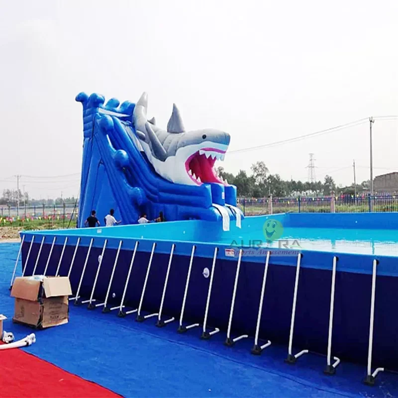 Hot Sale Inflatable Rectangular Metal Frame Swimming Pool Indoor and Outdoor Adult Plastic Swimming Pool