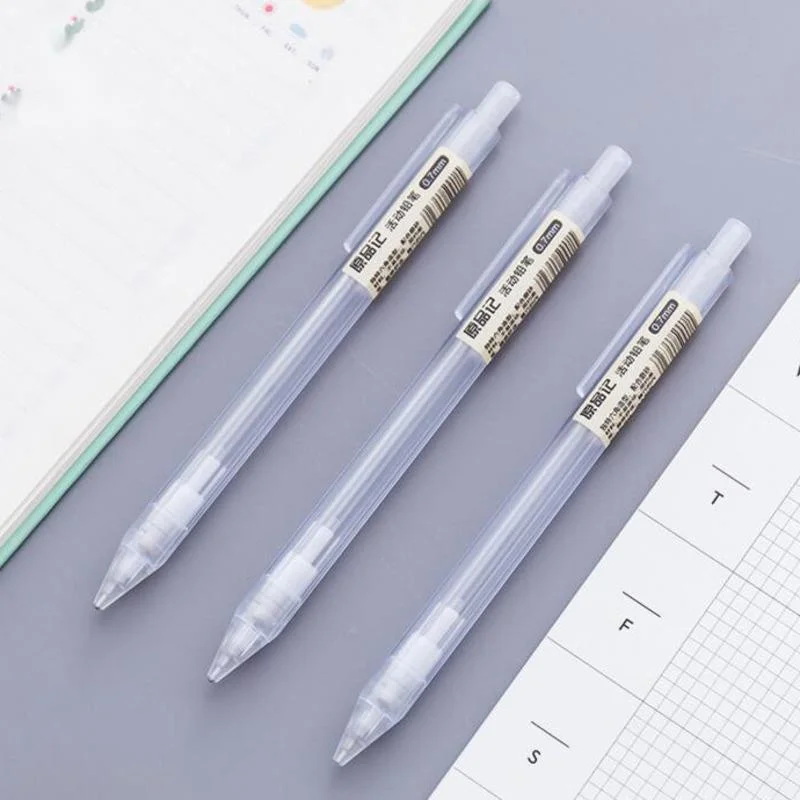 4 Pcs Cute Creative Simple AutomAtic Transparent Mechanical Pencil Novelty Stationery