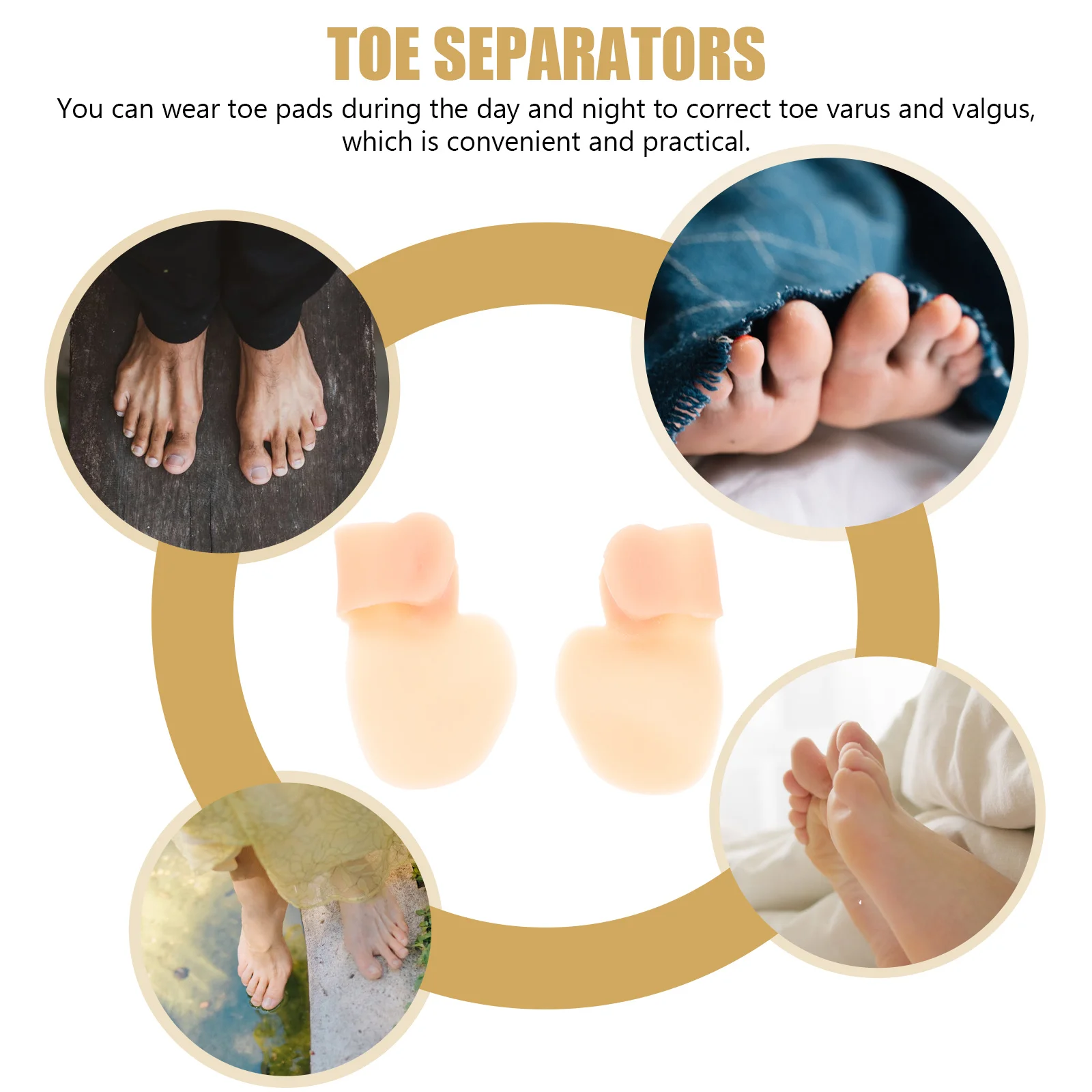 

Набор из 8 разделителей для пальцев ног, корректирующих варусную и вальгусную деформацию, ортопедическое устройство для мизинца, гибкий многоразовый выпрямитель для большого пальца стопы