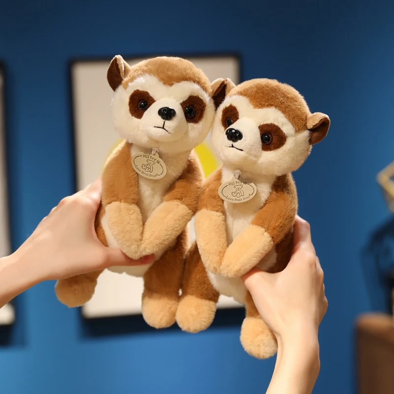 25cm Cute Standing Animal Meerkat Plush Toy Lifelike Stuffed Soft Doll Meerkats Birthday Present Zoo Souvenirs