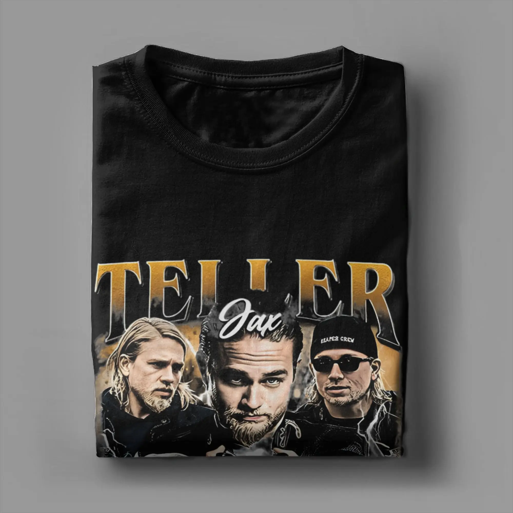 أبناء جاكس تيلر كول الفوضى الرجال تي شيرت السائق برنامج تلفزيوني خمر تي شيرت الياقة المستديرة تي شيرت 100% القطن ملابس كبيرة الحجم