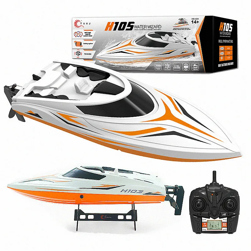 H105 Large Remote Control Ship Charging High Speed Water Cooled High Power Fast Boat Children'S Water Toy Ship Model Gifrs