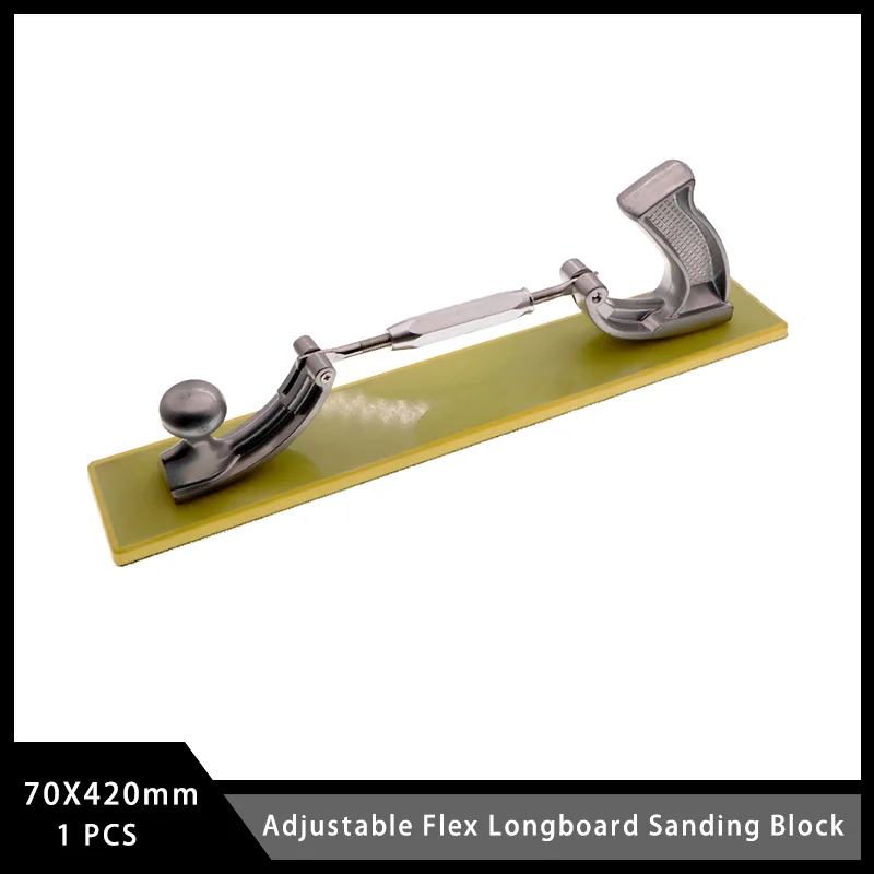 70X420mm Adjustable Flex Longboard Sanding Block Hook and Loop 1 Pcs for Stable Comfortable Holding Great for Curved Surface