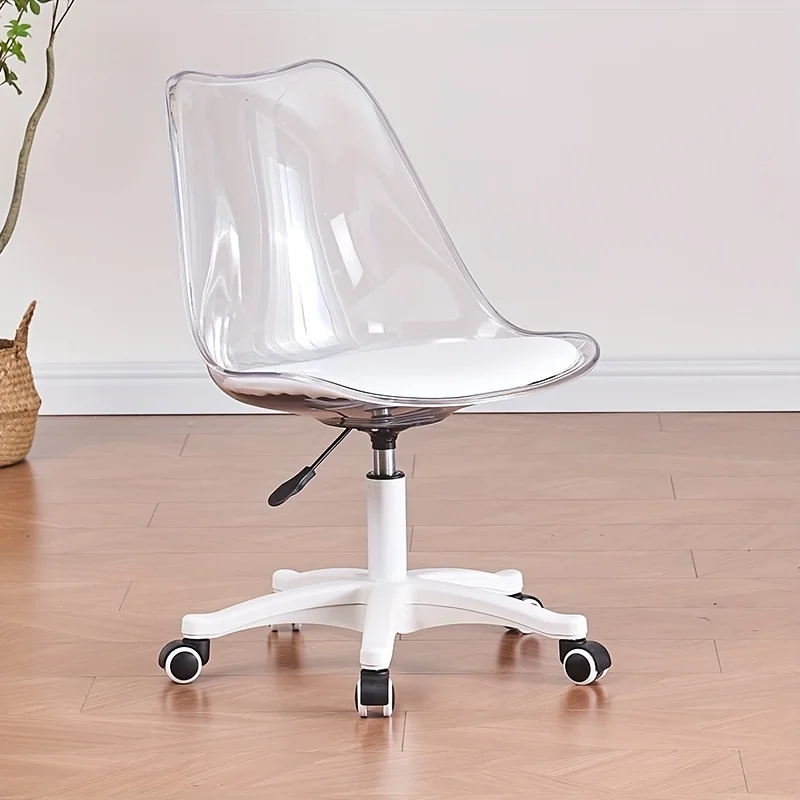 Transparent office computer chair, swivel chair, makeup room, rotating and lifting high stool chairs for bedroom  single chair image 2