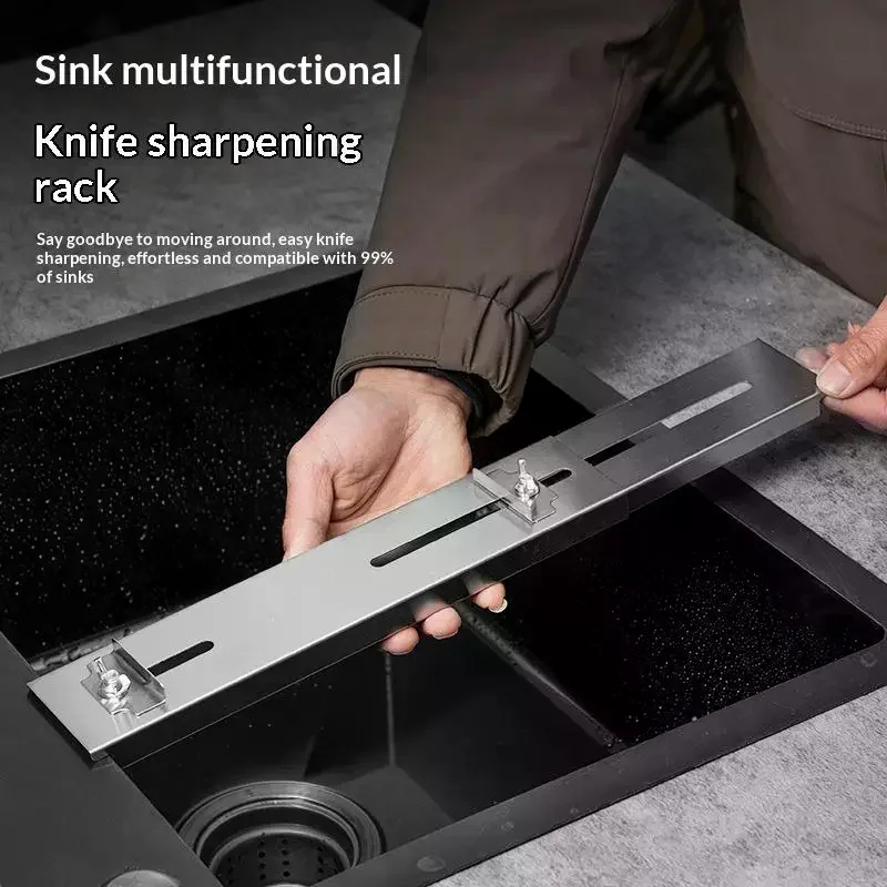 Whetstone Holder Thickened Anti-Slip Adjustable Length No Drilling Required Knife Sharpening Stone Stand for Home Kitchen Use