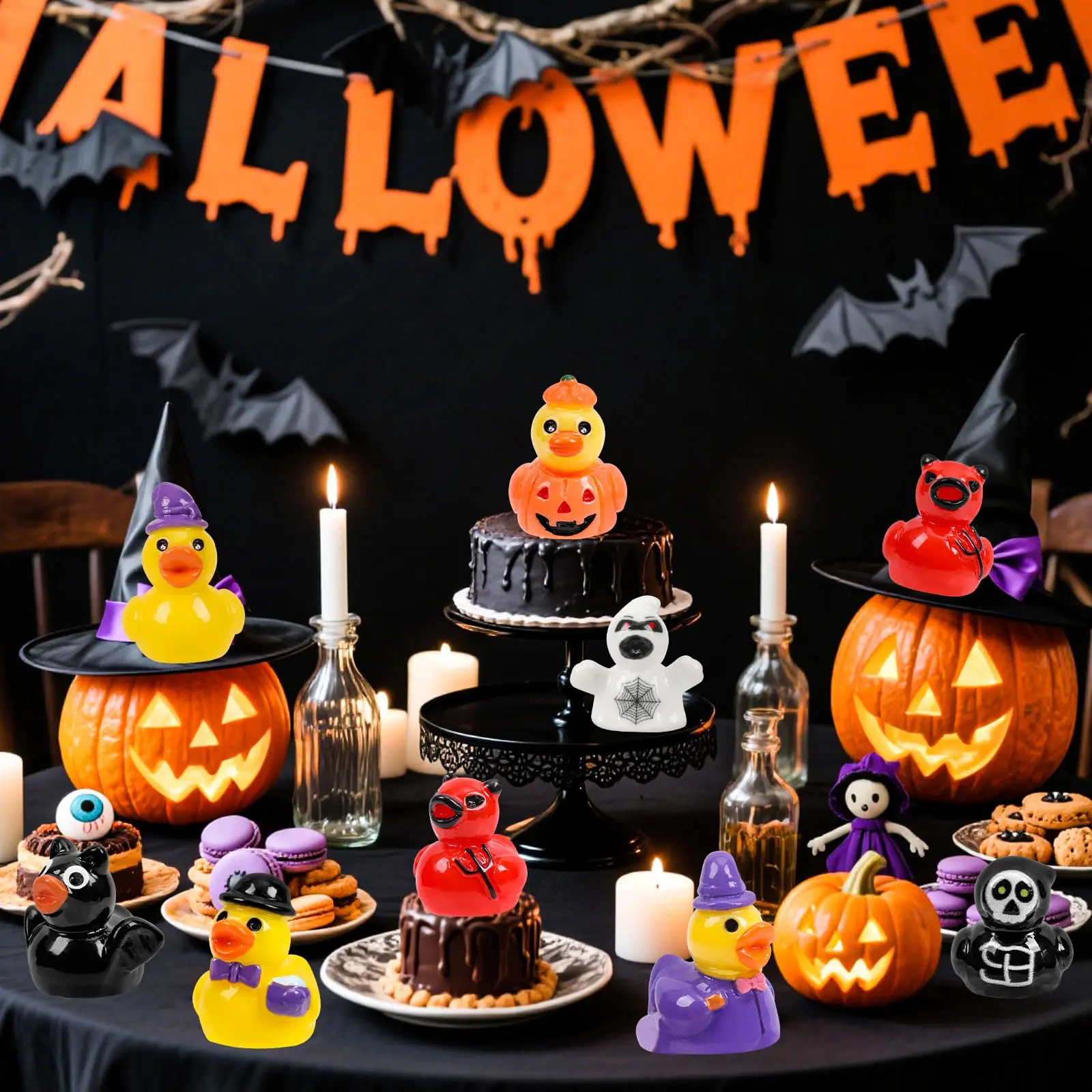 10/60 Stück Mini-Entenfiguren aus Kunstharz, Versteckspiel-Set, Miniatur-Dekoration für Halloween-Partygeschenke, DIY-Feiertagsdekoration, Geschenke – Detail 12