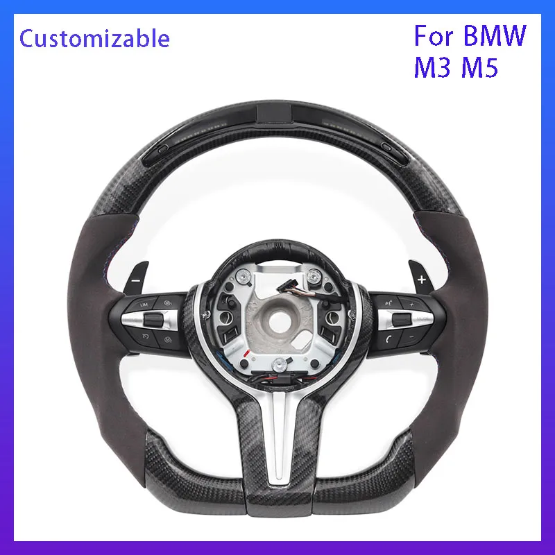 Carbon Fiber Steering Wheel Accessories Applicable For BMW M3 M5 F30 F15 F20 F21 F25 F10 F11 F06 F07 F12 F13 F01 E81 E90 E91