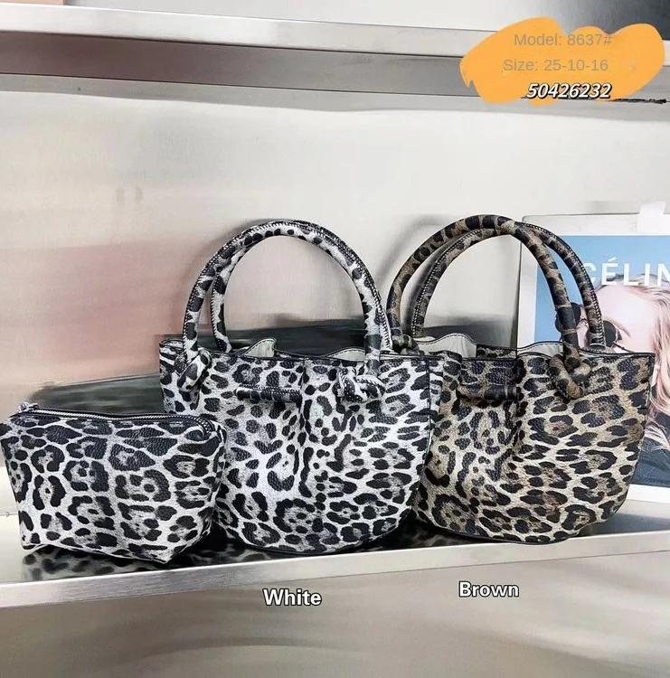 Leopardo de grande capacidade sacos de ombro para mulheres, bolsas populares sacola, compras e viagens, senhora lona sacos, nova moda, 2024, leopardo