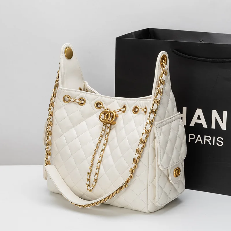 Beuteltasche mit Kordelzug für Herbst und Winter, verstellbare Tragetasche mit großem Fassungsvermögen, umwandelbare Unterarm- und Umhängetasche für den täglichen Weg zur Arbeit