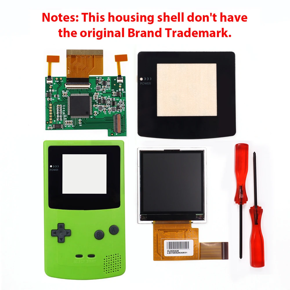 2.2 INCH IPS LCD Screen For GBC Backlight Color Adjust for Gameboy Color Smaller Display Size No cut shell image 3