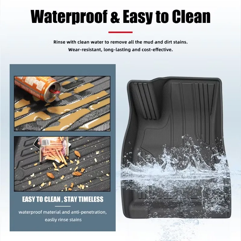 All-Weather Floor Mats For Toyota Land Cruiser LC300 2021-2023 Full Coverage Waterproof Liners Complete Set Front & Rear