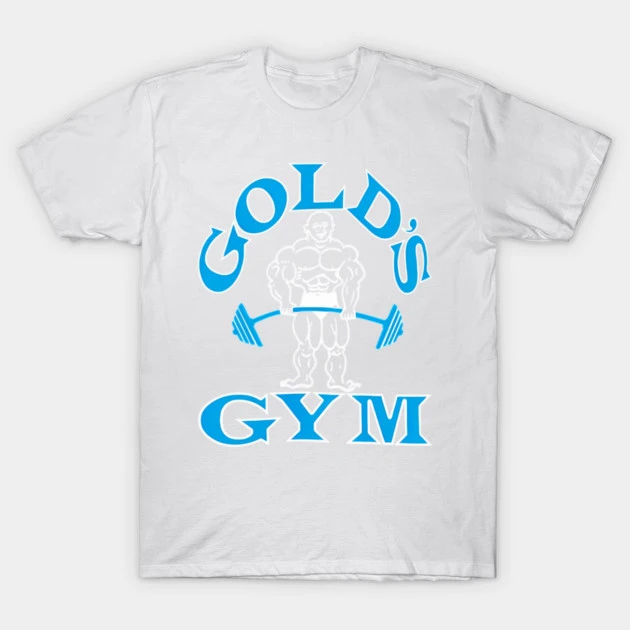 Retro Gold's Gym Classic Blue Bodybuilding GYM Graphic Cotton Tee Printing High-end Luxury Unisex Style Both of Men and Women