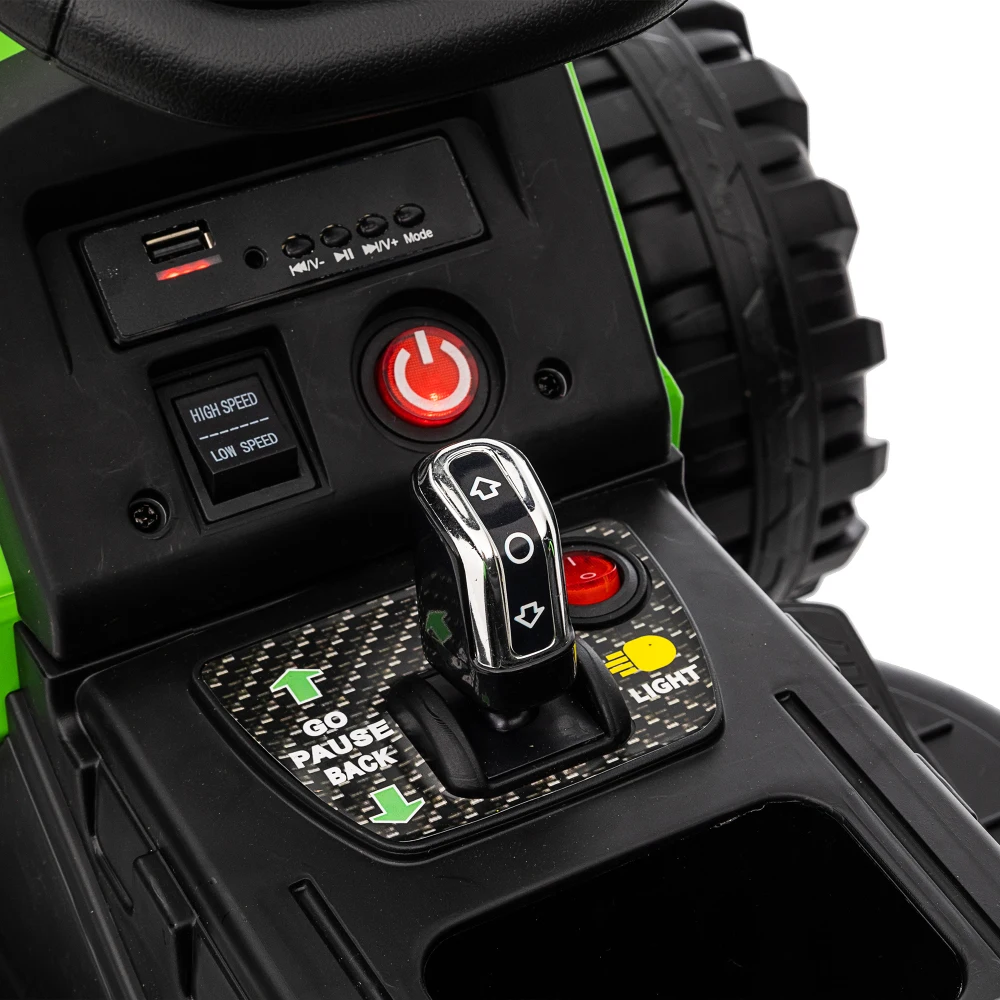 24V 400W Ride On Tractor with Trailer, Electric Car for Kids with Remote Control, LED Lights, Bluetooth, Safety Belt